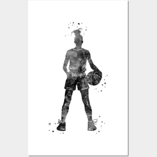 Girl Basketball Player With Ball Posters and Art